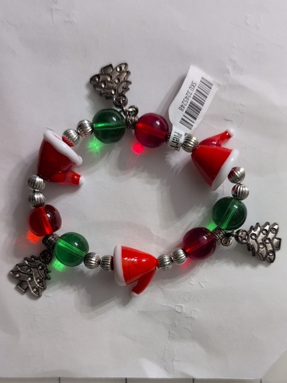 Pier 1 glass bead Christmas Bracelet